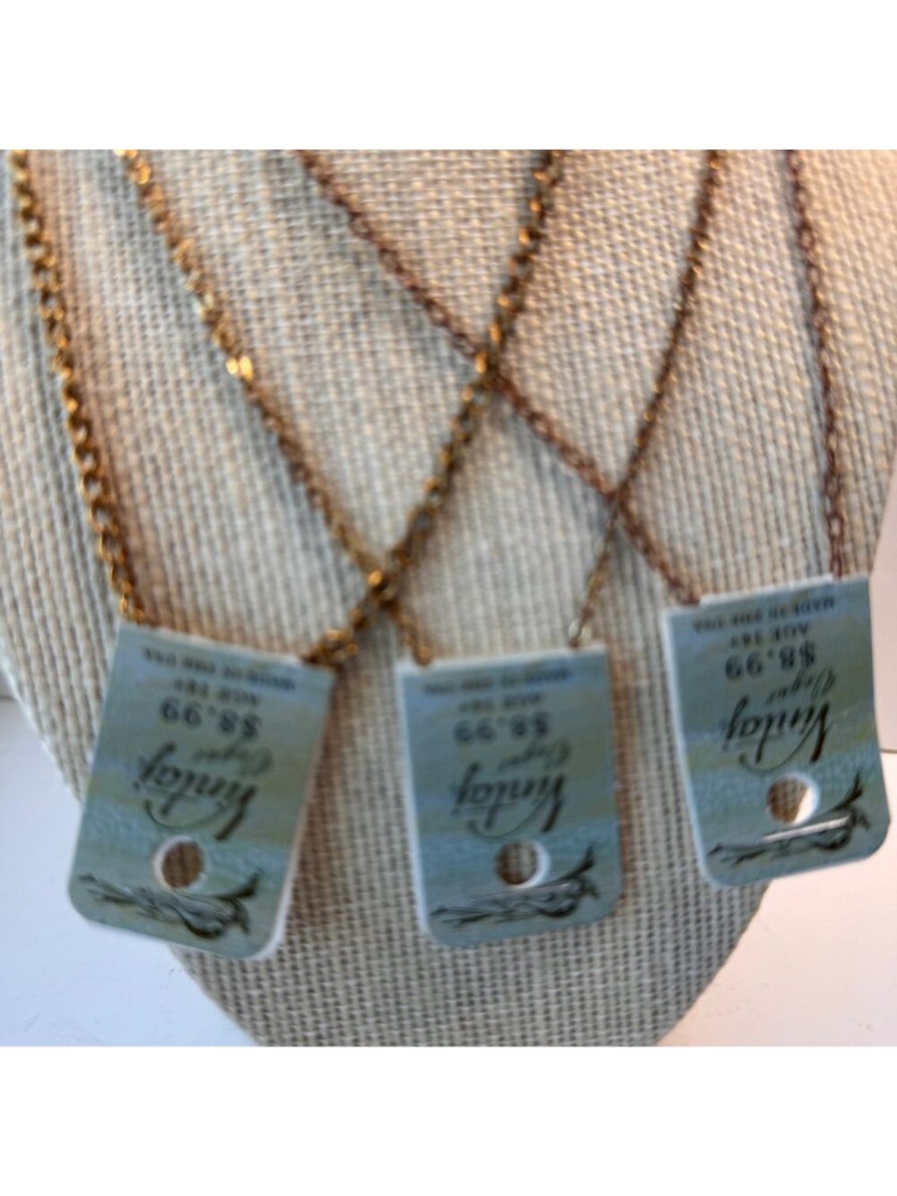 Solid Brass  18-Inch Necklace Jewlery Lot of 3 Vintaj Vogue Brass Co USA NWT New - Picture 4 of 12